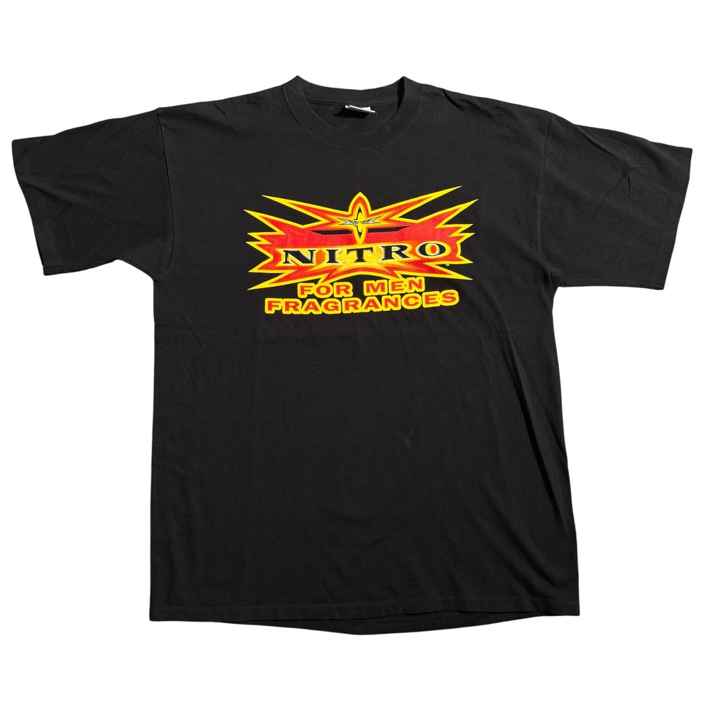 Vintage Nitro For Men Fragrances T-Shirt XL Black All Sport Single Stitch 90s